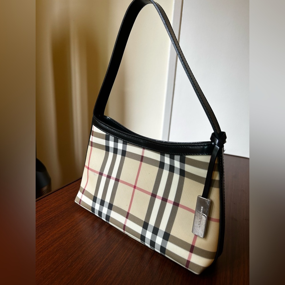 Burberry 90s Nova Check Small Hobo Bag